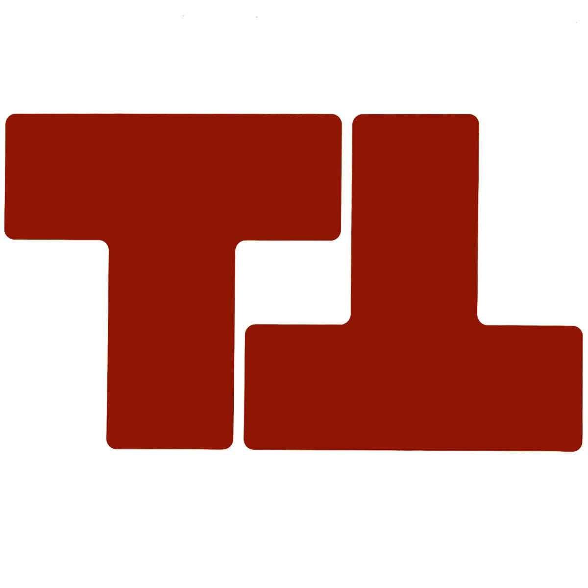 ToughStripe, Eckemarkierung - Ts - 76,2mm x 203,2mm Rote Toughstripe Floor Marking Polyester