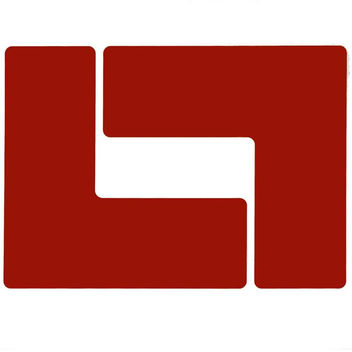 ToughStripe, Eckemarkierung - Ls - 76,2mm x 203,2mm Rote Toughstripe Floor Marking Polyester