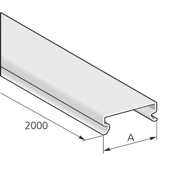 PIK D 200, PIK-Kanal, Installations-Kanal Deckel, Stahl, verzinkt, grundiert, BxL 200x2000 mm
