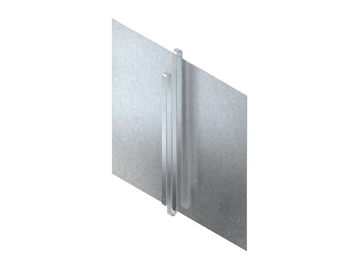 329F3, Plattenerder, 1000 mm x 1000 mm x 3 mm mit 3000 mm Bandeisenfahne, Stahl, feuerverzinkt DIN EN ISO 1461