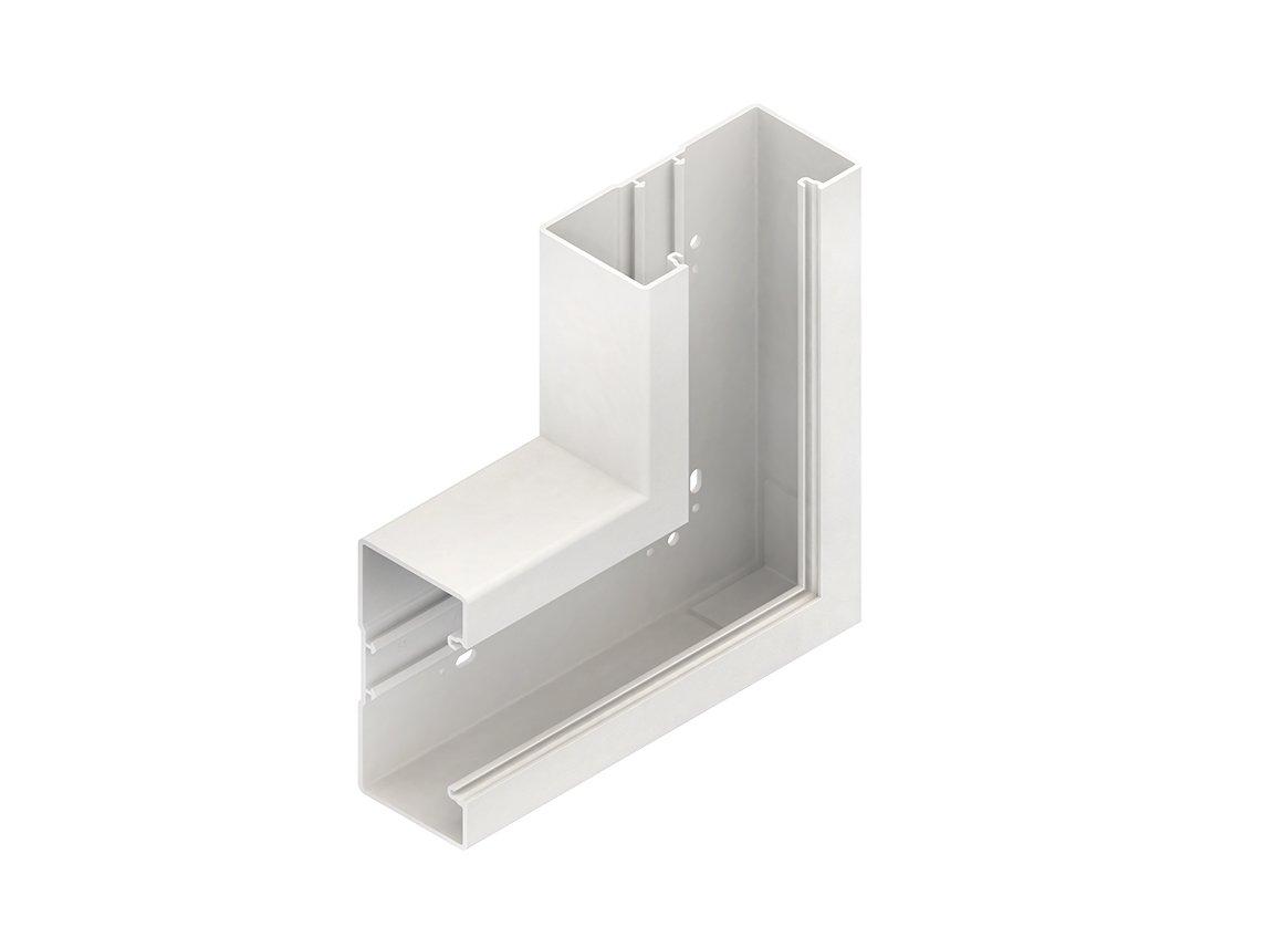 BW1058.8, Vertikaleck 90°, mit Bodenlochung, 105x66 mm, Kunststoff PVC-hart, RAL 7035, lichtgrau