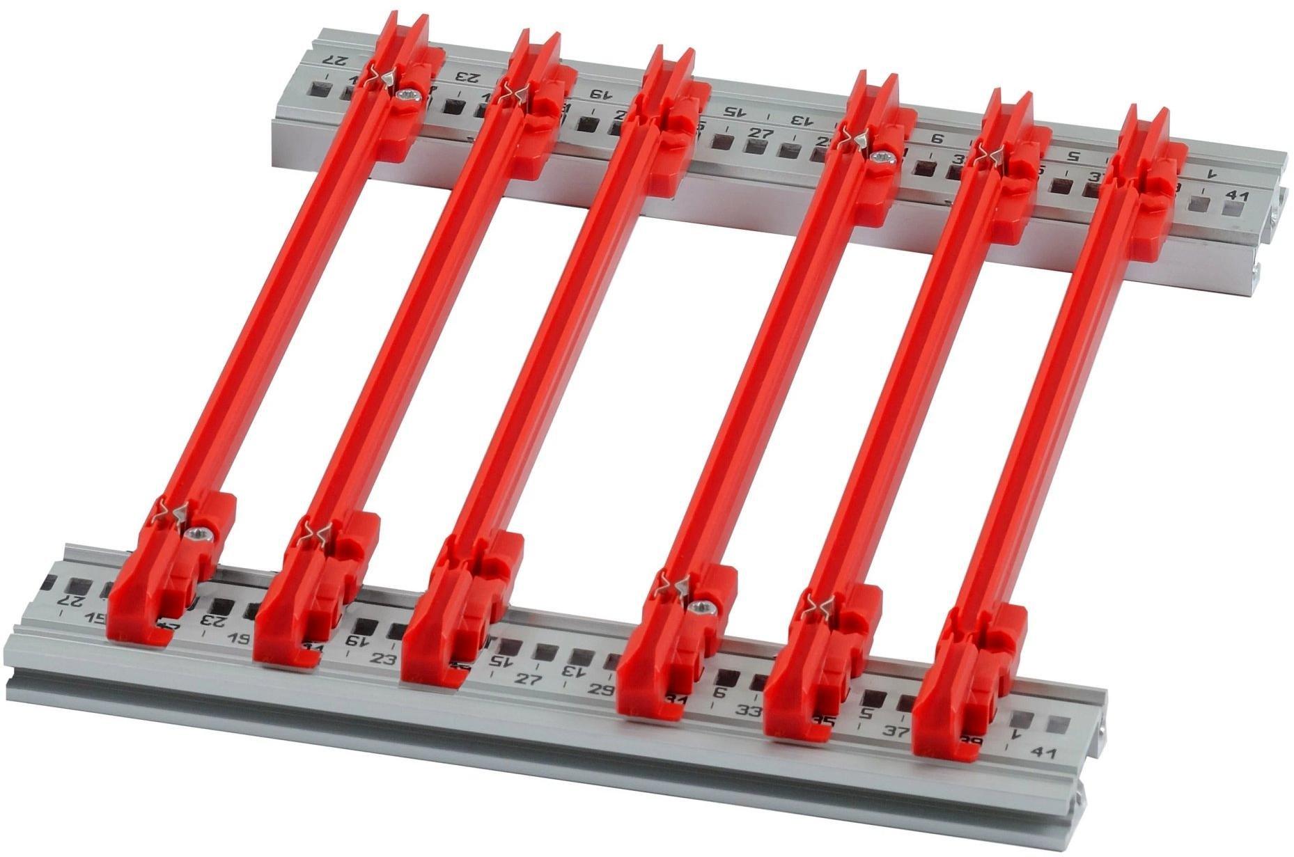 64568001, Führungsschiene Typ Standard, PC, 160 mm, Nutbreite 2 mm, rot