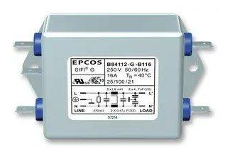 B84112G0000B116, EPCOS Netzfilter,Chassis,Universell250VAC, 16A, Eine Phase, 1Stufe