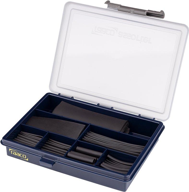 NSSLBBOXBL.01, Sortiment Schrumpfschlauch 3:1, 85 Abschnitte, schwarz