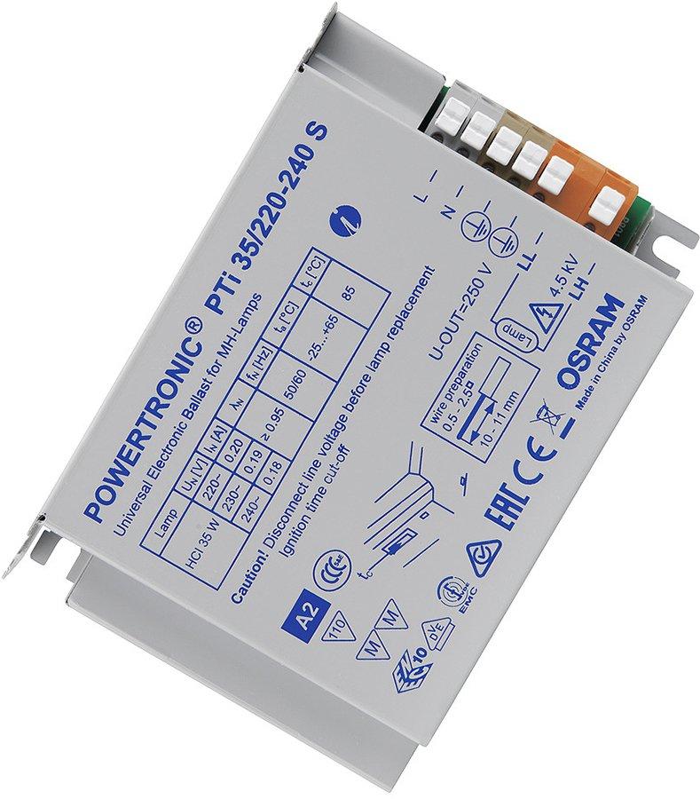 PTi 35/220…240 S, EVG für HID-Lampen, zum Leuchteneinbau