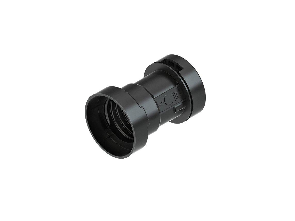 82/13, Illuminations-Fassung E27 ohne Loch, IP 20, Höhe 53,6 mm, Außen-Ø37 mm, Elastomere TPE, Farbe schwarz