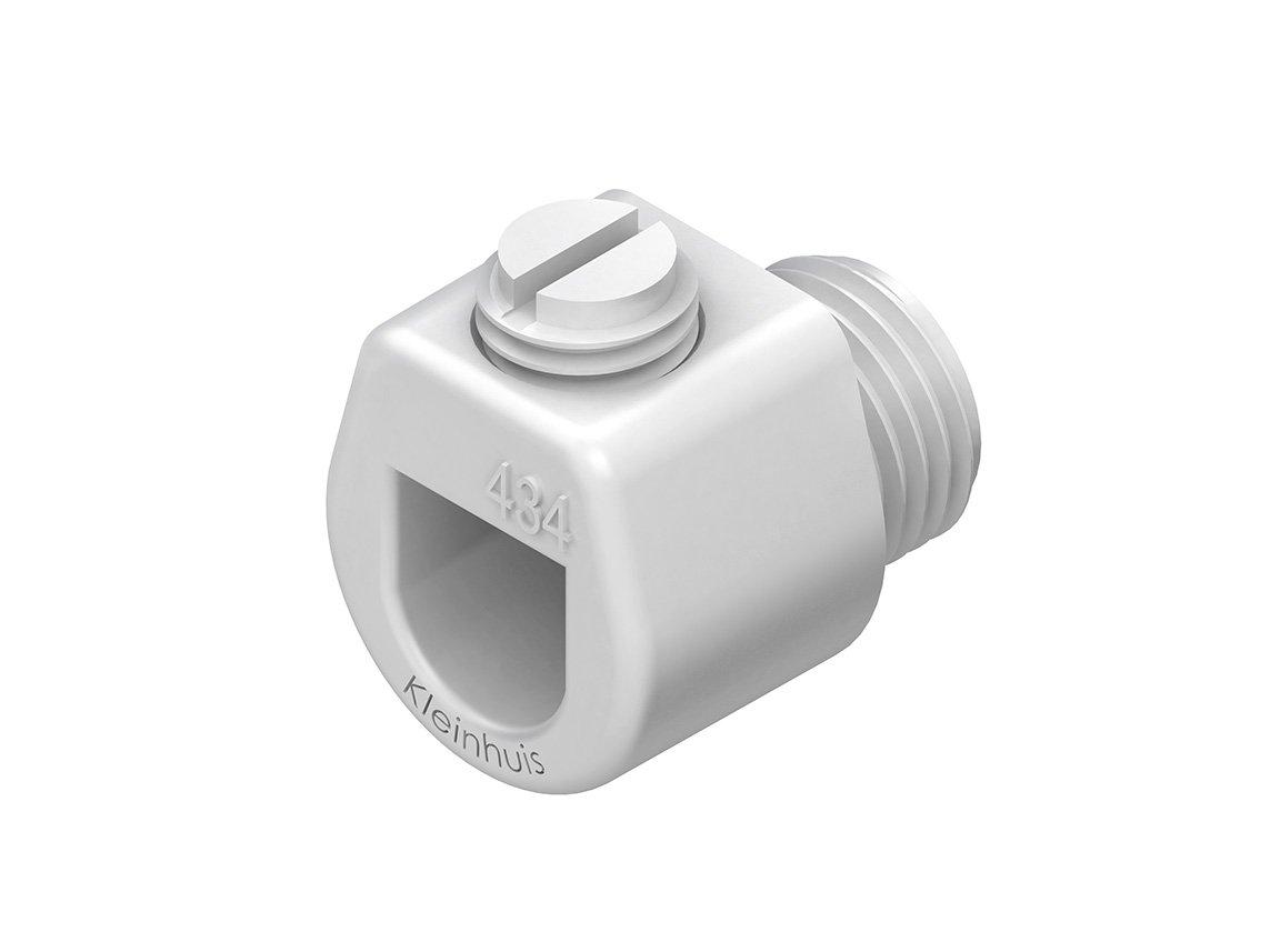 434W, Klemmnippel, Länge 18 mm, Gewinde M10x1, für Kabel-Ø 3-6,5 mm, Kunststoff PS, Farbe weiß
