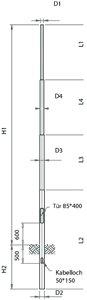 ZLM 40/76, Zylindrischer Lichtmast 40/76