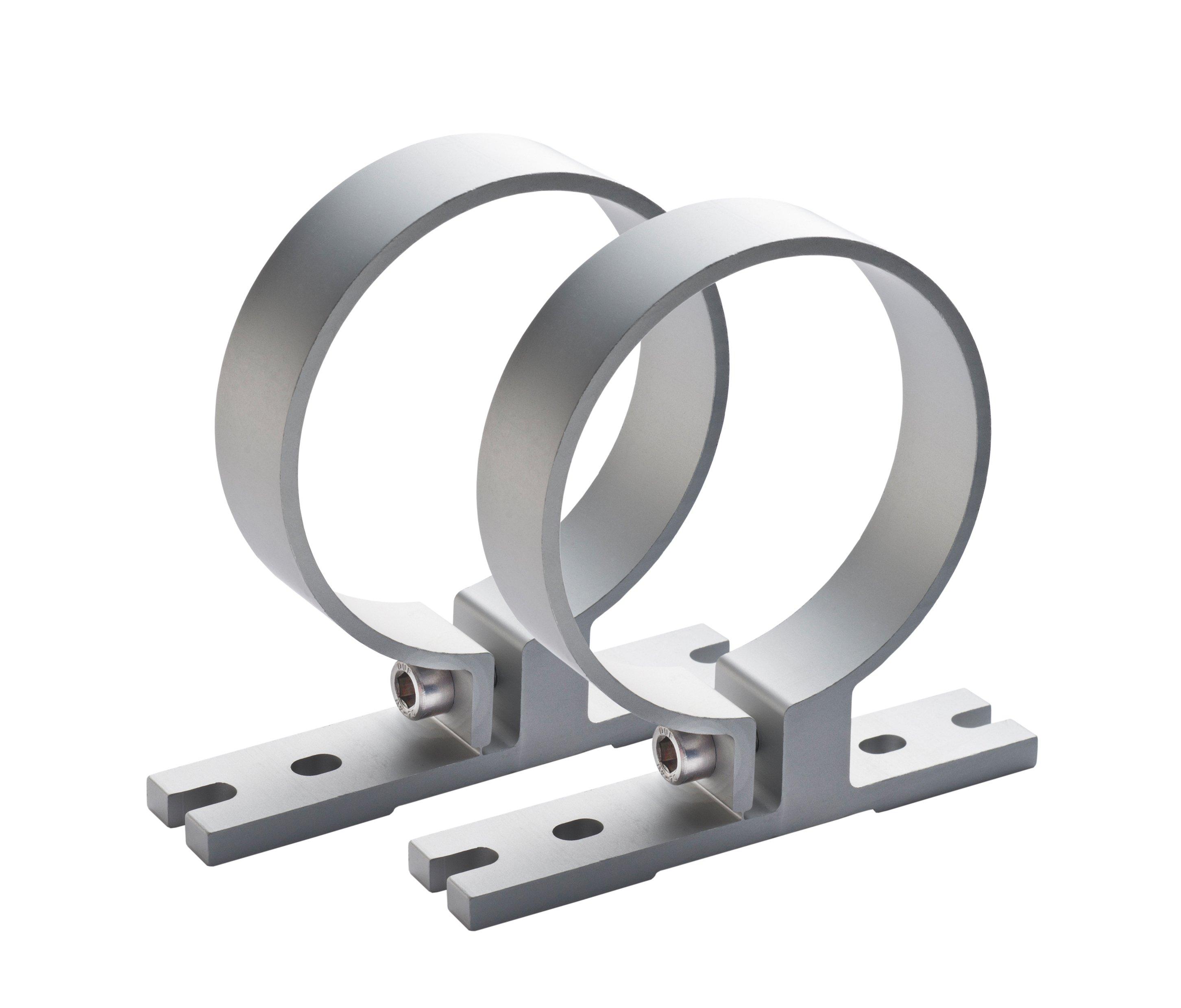 210200-02, Leuchtenhalter aus Aluminium für TUBELED_70 , INROLED_70, Leuchte schwenkbar, Klemmbefestigung, 1 Paar