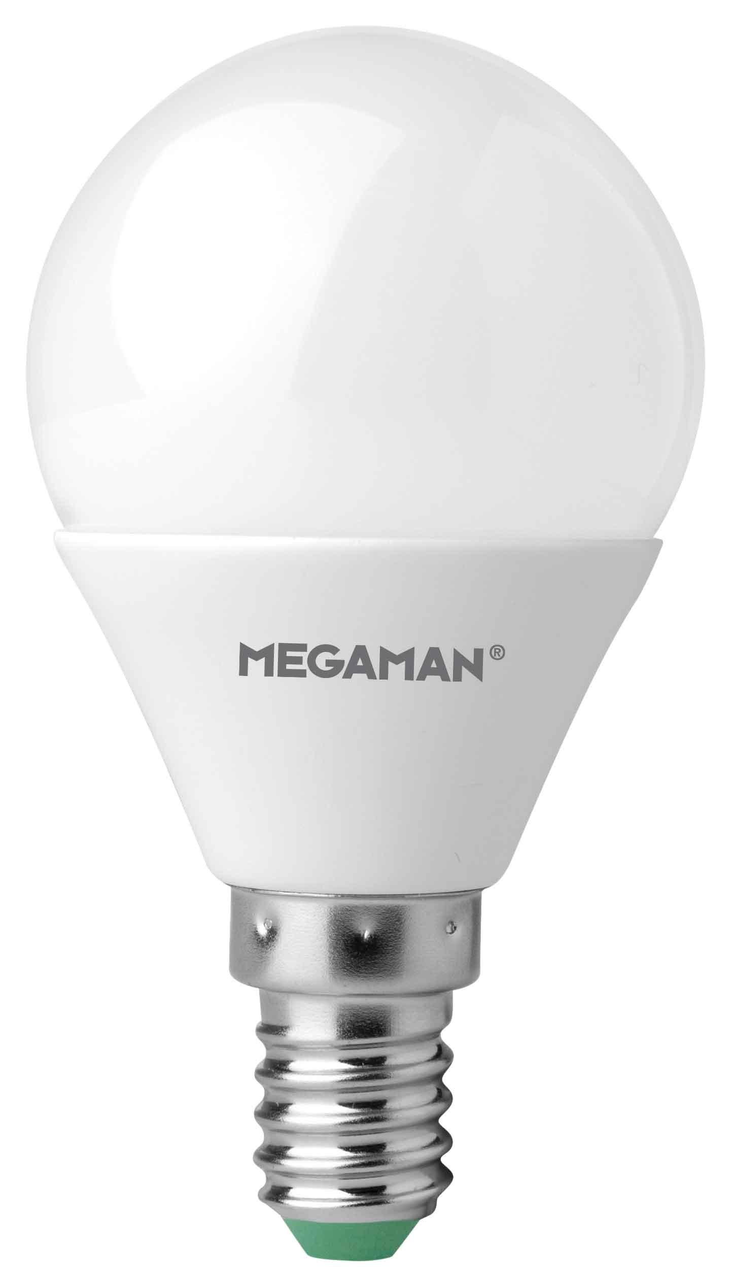 MM21012, MEGAMAN LED Dim. Ultra Comp. Classic opal 3.5W-250lm-E14/828