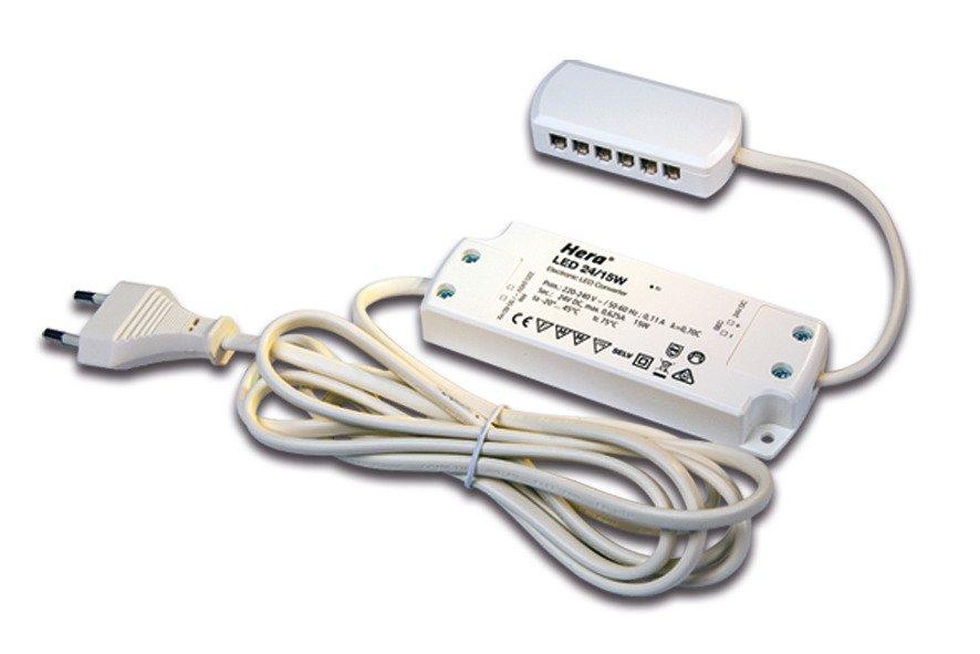 Trafo LED 24/15W Eurostecker, 12-fach Verteiler, LED Trafo 24V 15W