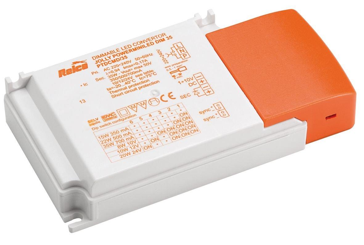 HLED PTDCMD35&nbsp;&nbsp;, LED-Treiber Multipower 230V 35W DIM 1-10V 230/10-12-24V-DC oder 350-500-700mA Konstantstrom, MM, Jolly Powerminiled Dim 35