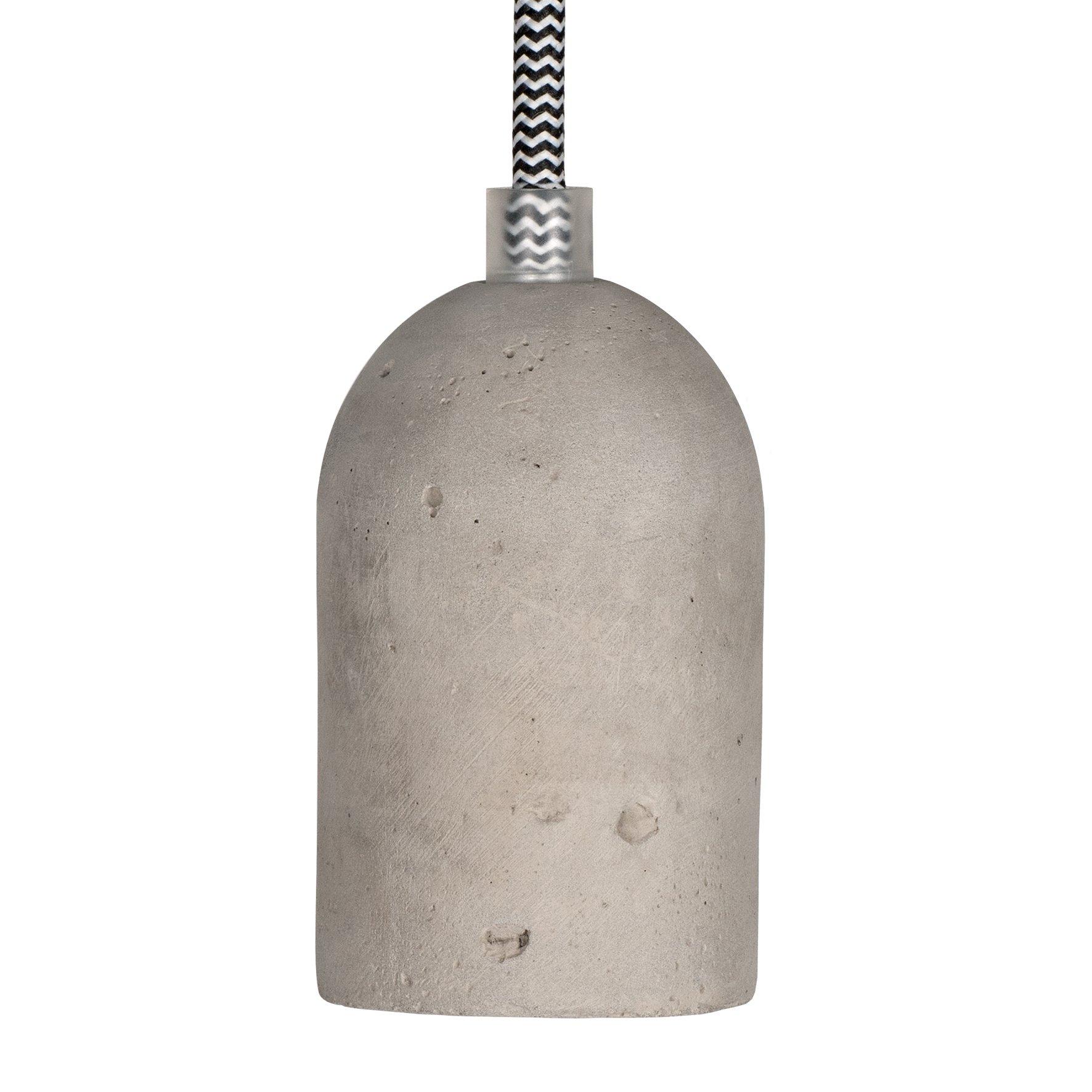 139711, Beton Fassung E27 + 1.5m Textilkabel Schwarz/Weiß
