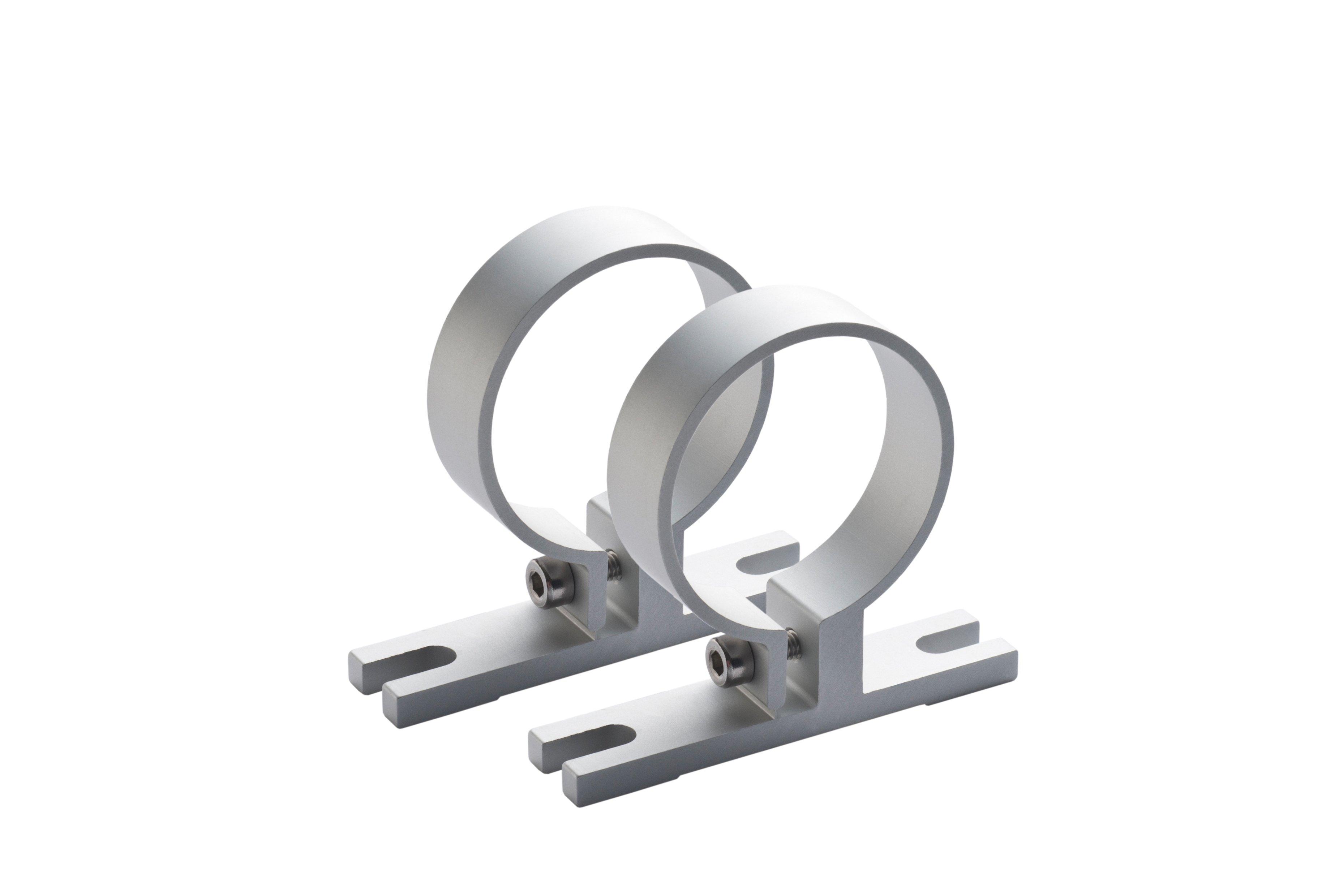 210200-06, Leuchtenhalter aus Aluminium für TUBELED_40 II , TUBELED_40 Element, Leuchte schwenkbar, Klemmbefestigung, 1 Paar