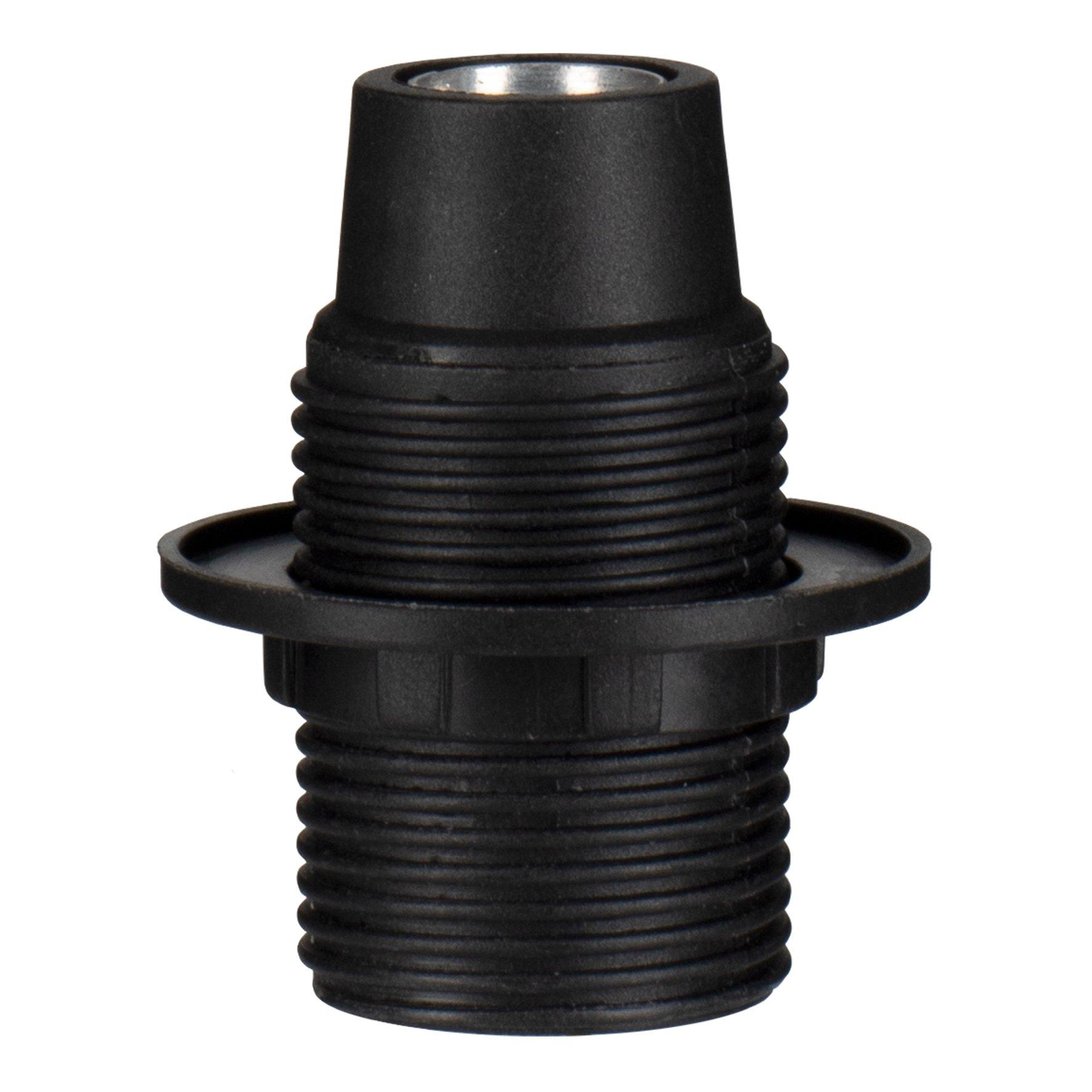 141116, Fassung E14 TP Außengewinde + Ring Schwarz