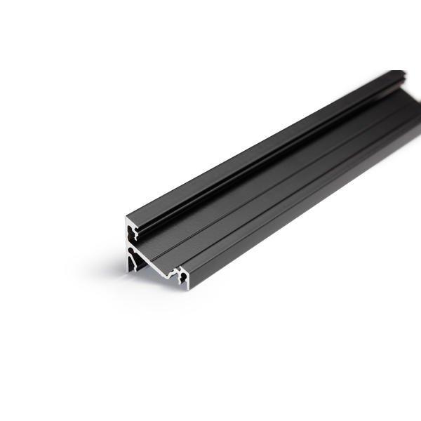 53702080, LED-Anbau-Eckprofil, schwarz eloxiert, L x B x H: 2.000 x 24 x 19,4 mm