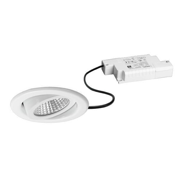 39369073, LED-Einbaustrahler 230 V AC, 50 Hz, 6 W, 38°, 3.000 K, rund, schwenkbar, weiss