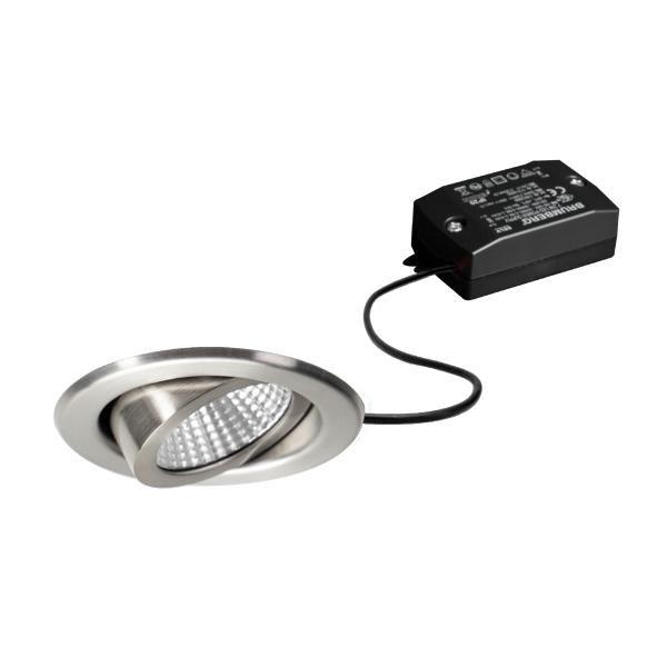 38369223, LED-Einbaustrahler 230 V AC, 50 Hz, 6 W, 38°, 3.000 K, rund, schwenkbar, edelst