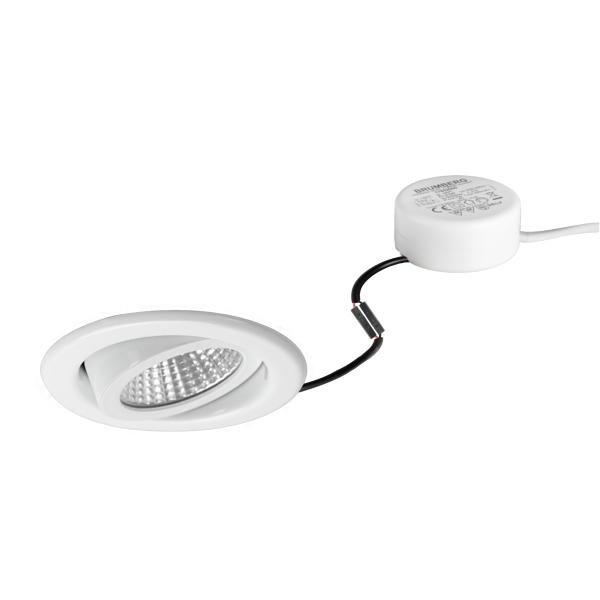 40369073, LED-Einbaustrahler 230 V AC, 50 Hz, 6 W, 38°, 3.000 K, rund, schwenkbar, weiss