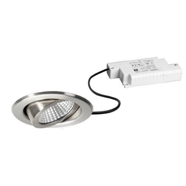 39369223, LED-Einbaustrahler 230 V AC, 50 Hz, 6 W, 38°, 3.000 K, rund, schwenkbar, edelst