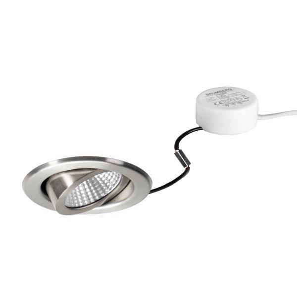 40369223, LED-Einbaustrahler 230 V AC, 50 Hz, 6 W, 38°, 3.000 K, rund, schwenkbar, edelst