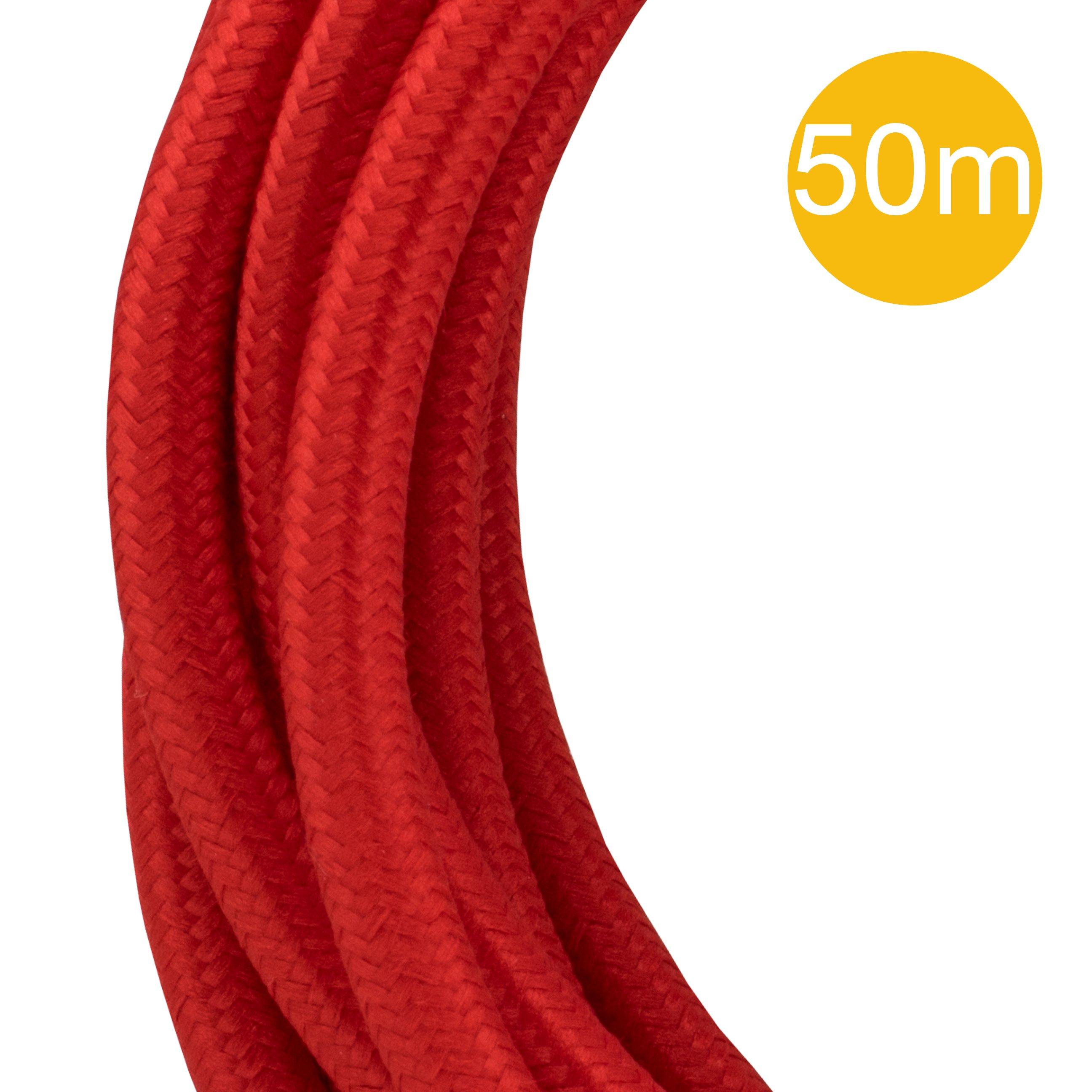 140681, Textilkabel 2C 50M Rot