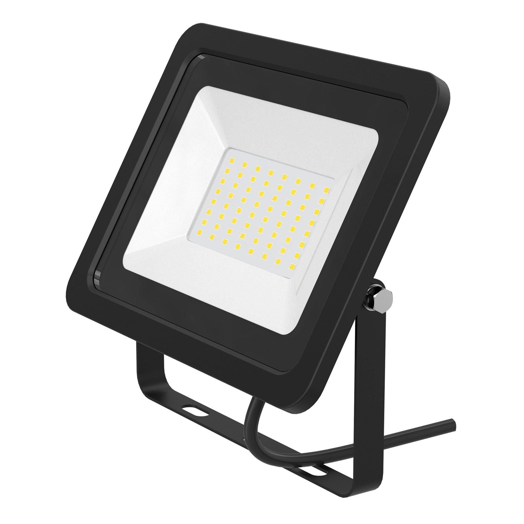 NLEDFLOOD50W3000K.B01, LED Floodlight Slim 50W 3000K 4000lm schwarz