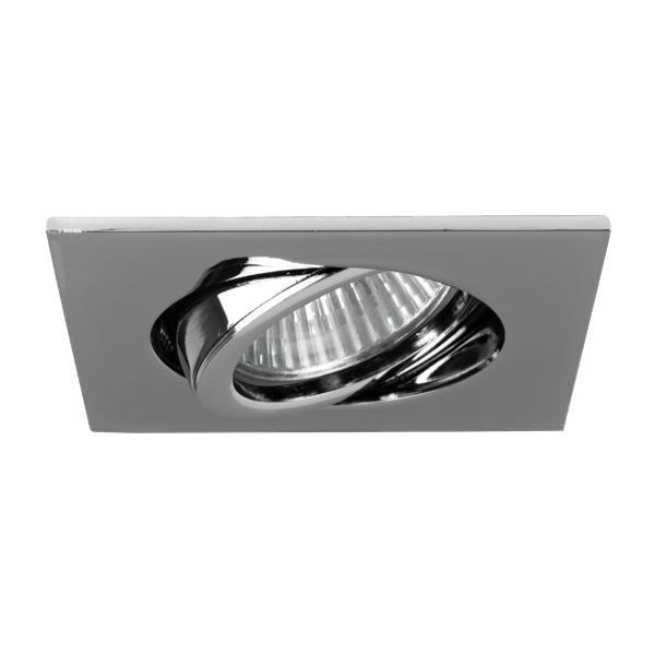 0065.02, Einbaustrahler GX5,3 / max. 13 W LED, quadratisch, schwenkbar, chrom glänzend,