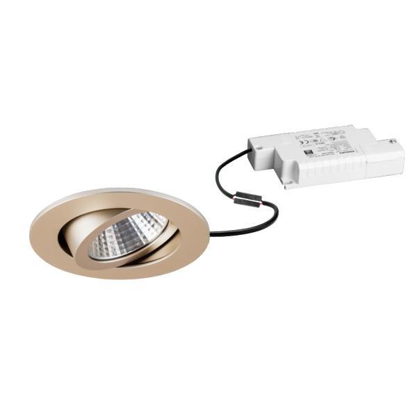 39361633, LED-Einbaustrahler 230 V AC, 50 Hz, 7 W, 38°, 3.000 K, rund, schwenkbar, champa