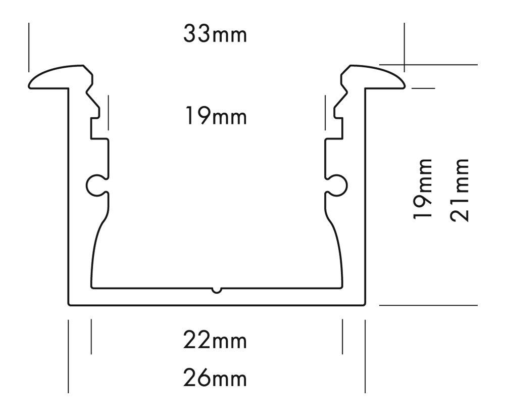 L69C000, ALUMINIUM PROFILE M-LINE REC 2m