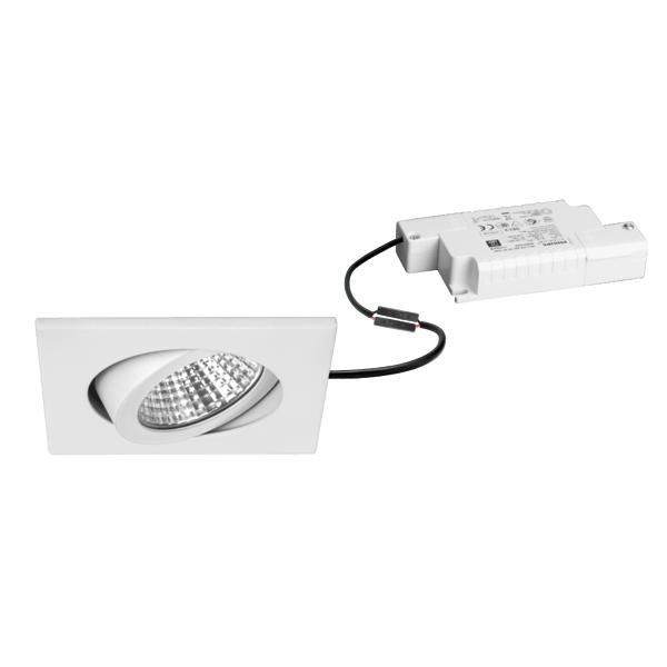 39262073, LED-Einbaustrahler 230 V AC, 50 Hz, 7 W, 38°, 2.700 K, quadratisch, schwenkbar,