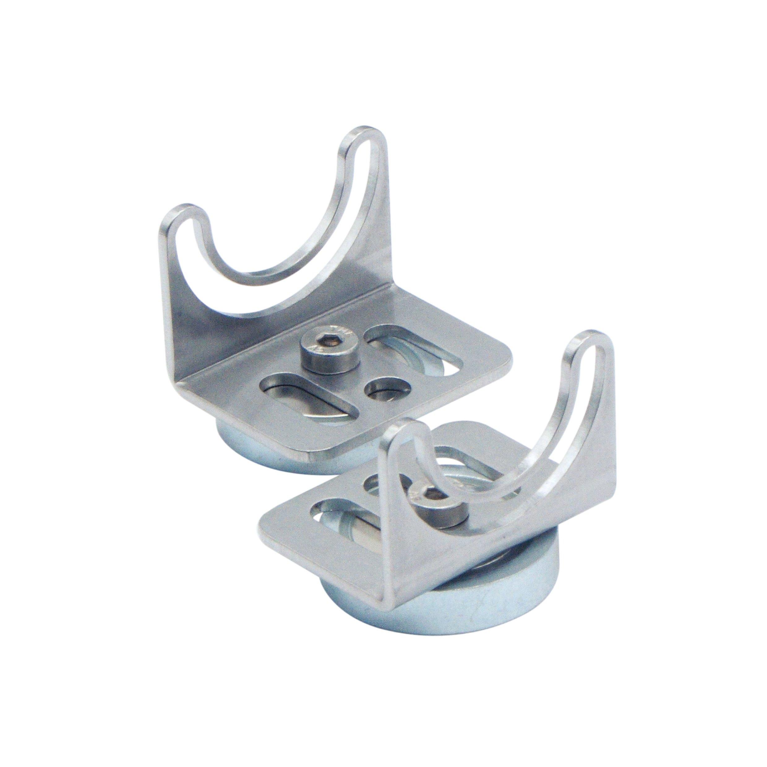210200-12, Magnetische Leuchtenhalterung TUBELED_40 II , TUBELED_40 Element, Montagewinkel auf Magnet, Leuchtenhalter V2A, Leuchte schwenkbar, 1 Paar