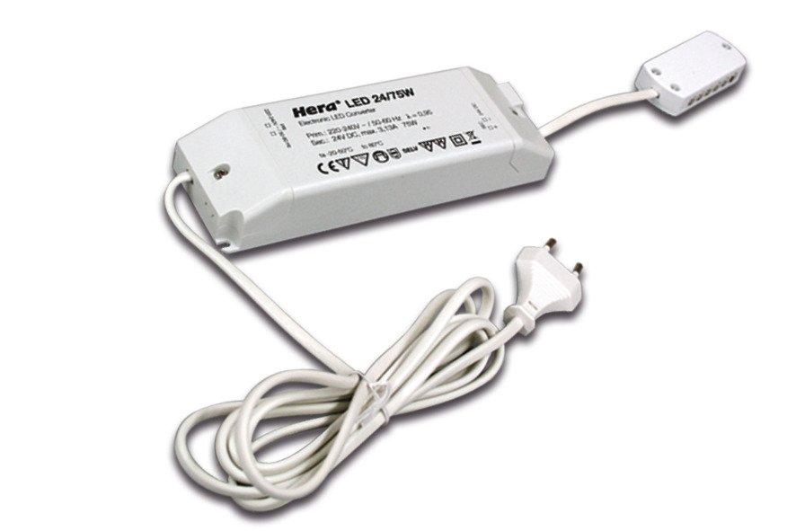 Trafo LED 24/75W Eurostecker, 12-fach Verteiler, LED Trafo 24V 75W