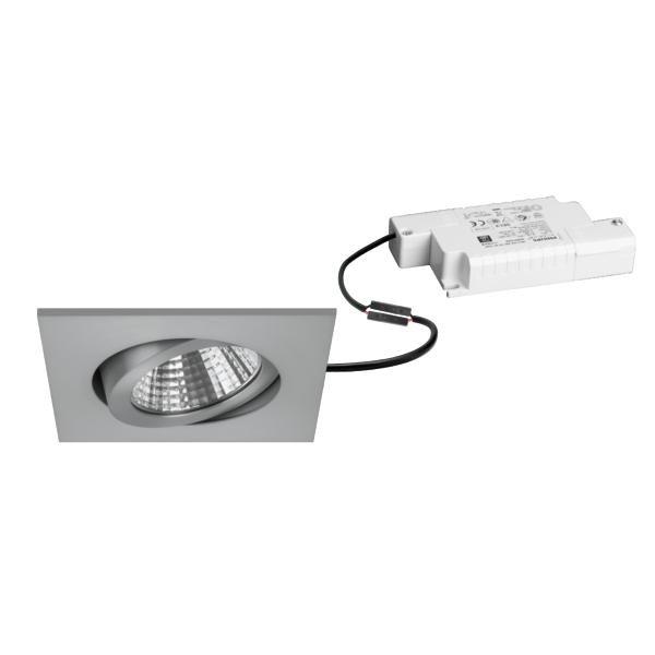 39262253, LED-Einbaustrahler 230 V AC, 50 Hz, 7 W, 38°, 2.700 K, quadratisch, schwenkbar,