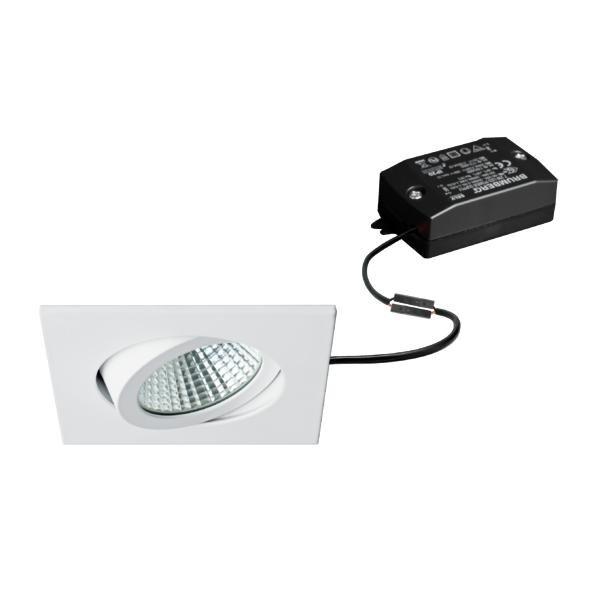 38262073, LED-Einbaustrahler 230 V AC, 50 Hz, 7 W, 38°, 2.700 K, quadratisch, schwenkbar,