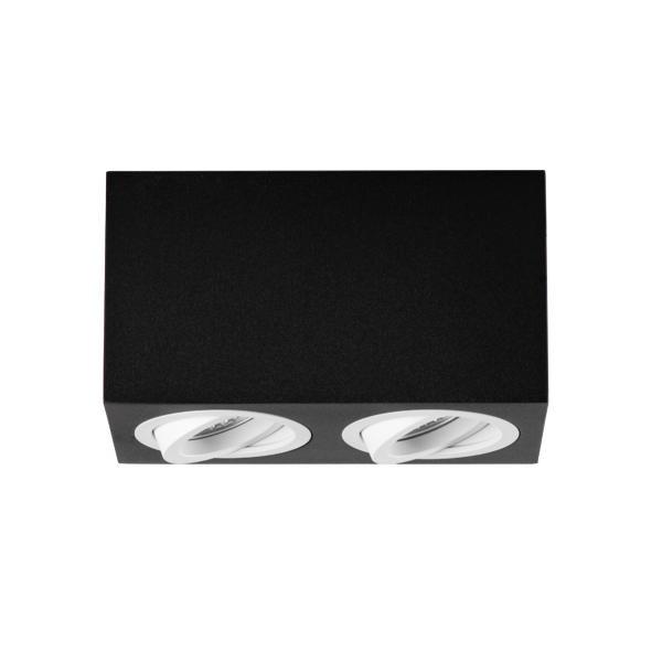 45123560, Decken-Anbaumodul rechteckig, 2-fach, Gehäuse schwarz struktur / weiss struktur