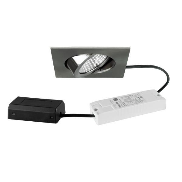 41465153, LED-Einbaustrahler 230 V AC, 50 Hz, 6 W, 38°, 3.000 K, quadratisch, schwenkbar,