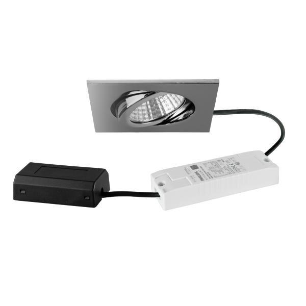 41465023, LED-Einbaustrahler 230 V AC, 50 Hz, 6 W, 38°, 3.000 K, quadratisch, schwenkbar,