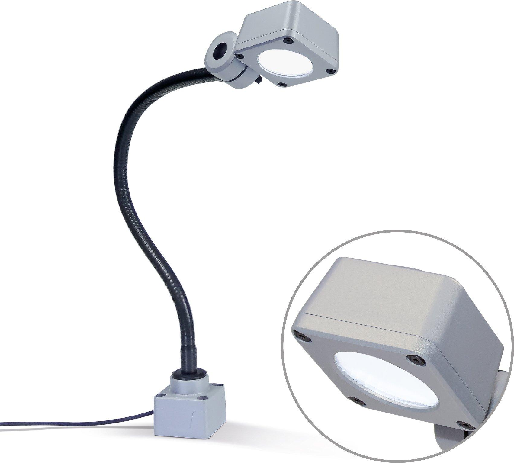121012-01, CENALED SPOT Flexarm DC, Schwanenhals 500mm, Anschraubsockel, 30°, ~8,5W, Anschlussleitung 2-adrig, offene Enden, 24V DC