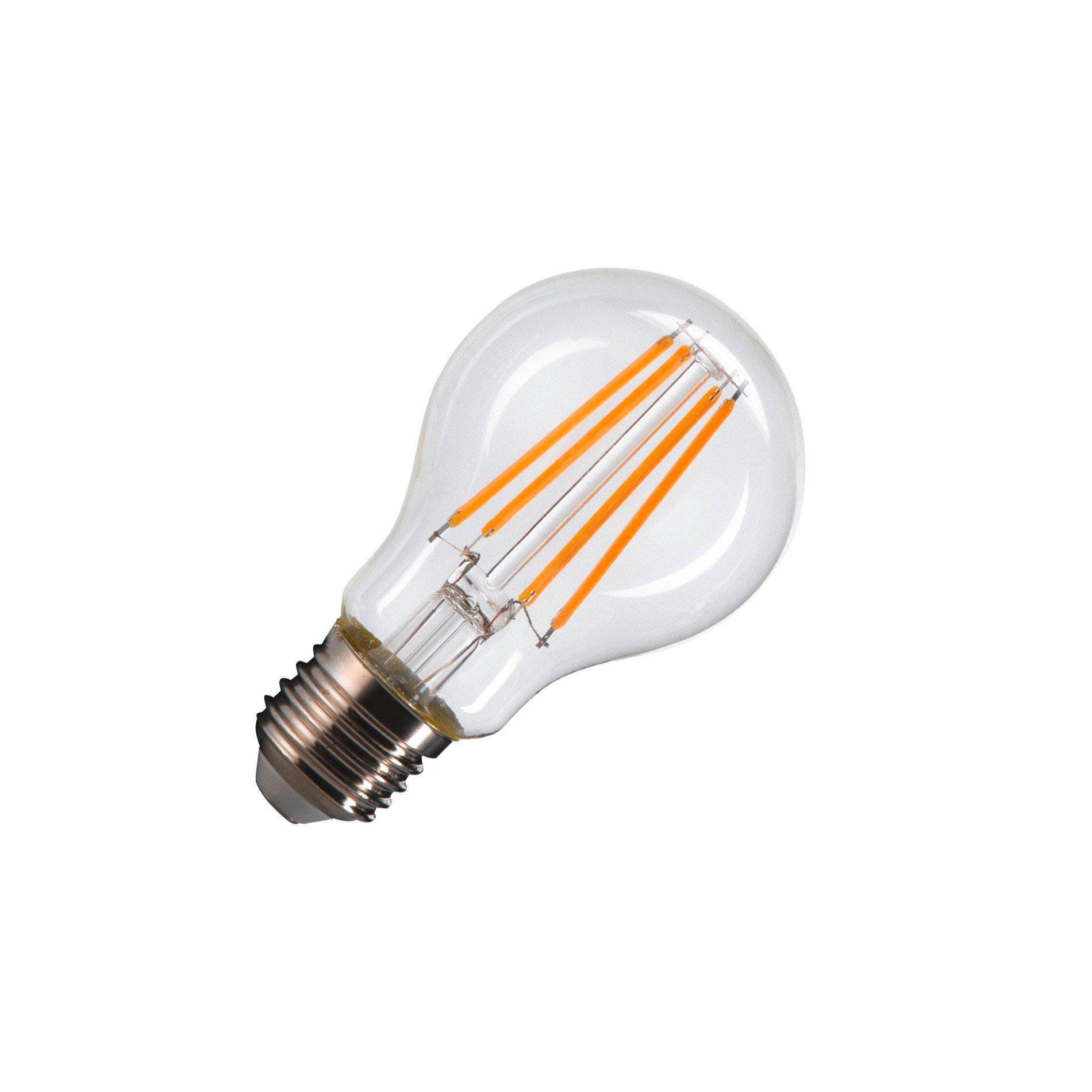 LED A60 E27 klar Filament 2700K dim, A60 E27, LED Leuchtmittel transparent 7,5 W 2700 K CRI 90 320°