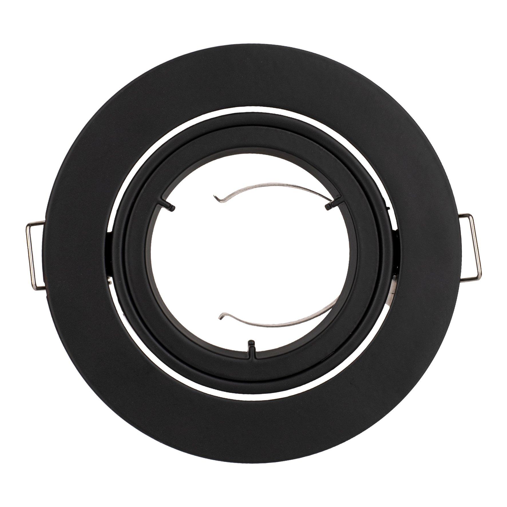 144263, Einbaustrahler GU10 Set Alu Schwarz Schwenkbar