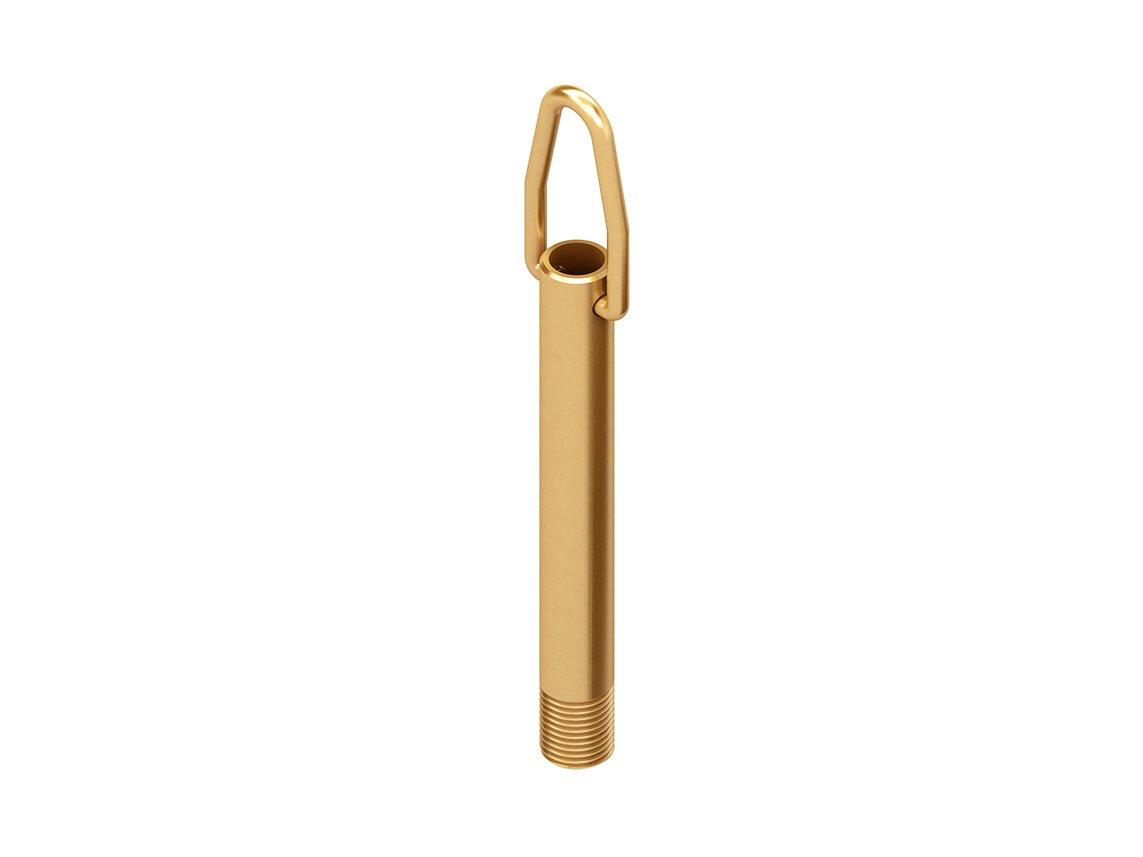 177/80, Aufhängenippel mit beweglichem Bügel, Höhe 108 mm, Gewinde M13x1, Messing, blank