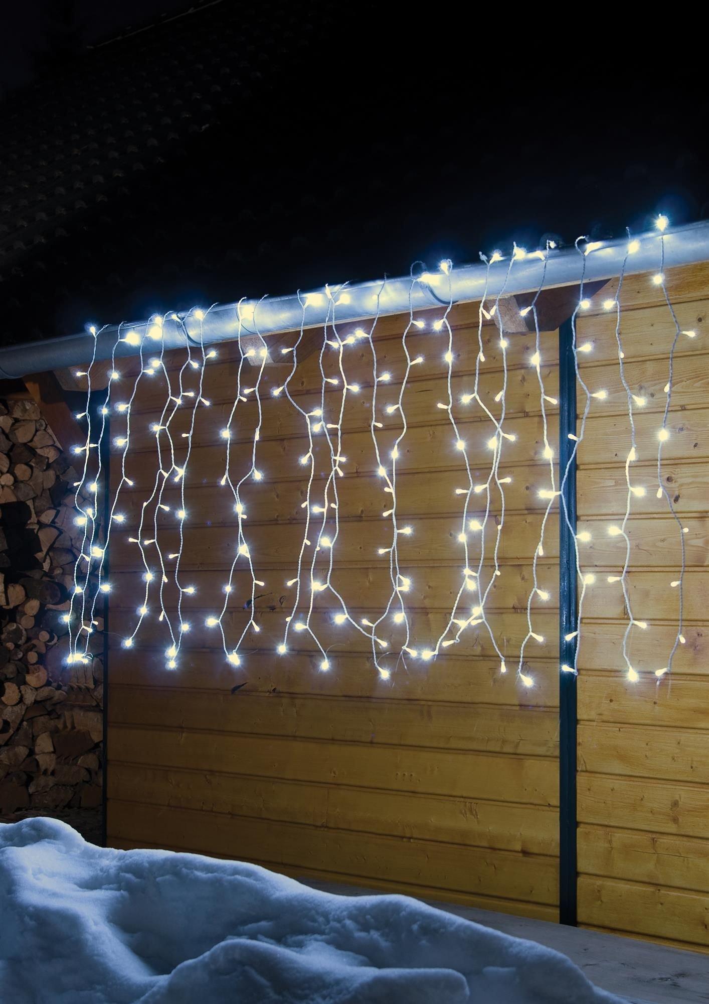 555424, LED-Vorhang, 320 LEDs warm-weiß, ohne Zuleitung, verlängerbar