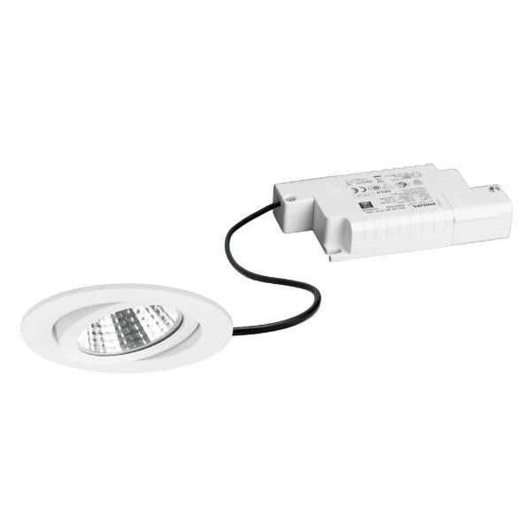 39363173, LED-Einbaustrahler 230 V AC, 50 Hz, 6 W, 38°, 3.000 K, rund, schwenkbar, weiss