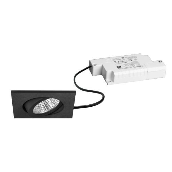 39365183, LED-Einbaustrahler 230 V AC, 50 Hz, 6 W, 38°, 3.000 K, quadratisch, schwenkbar,