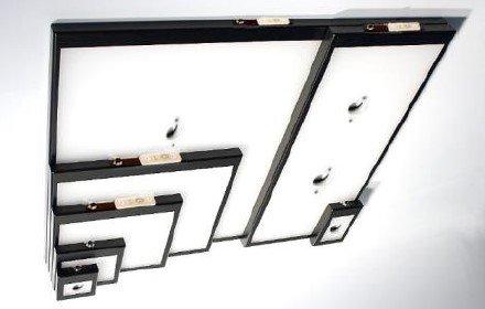 78-78-SLED-2-VA-20R0, Diffuse Auflichtbeleuchtung, rot , 780x780mm, Durchbruch 50mm mittig