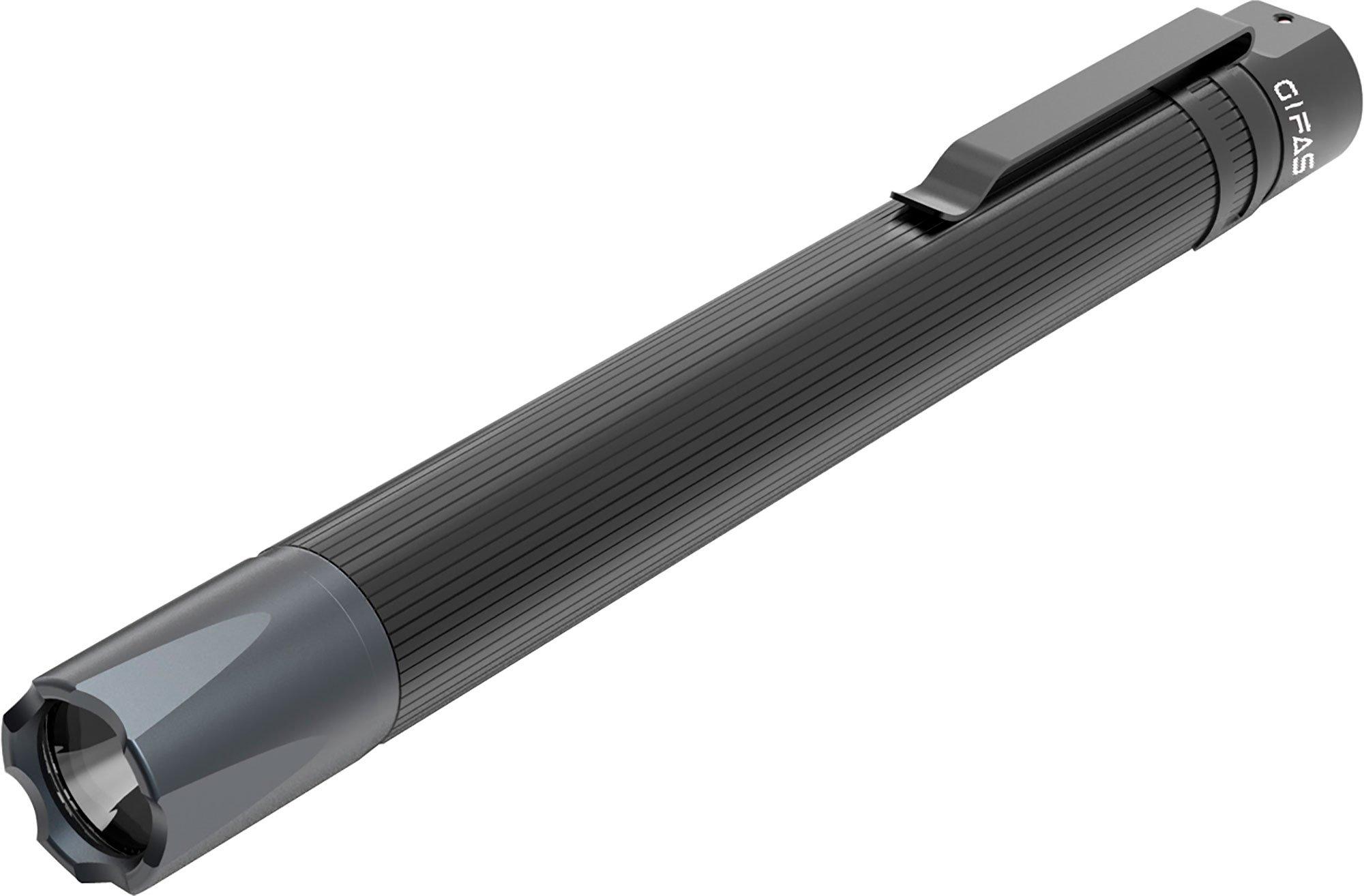 800003, GIFAS Taschenlampe TL/Torch S7Länge: 137mmDurchmesser: 15mmGewicht: 34 g (exkl. Batterien)Leuchtmittel: 3W CREE LED ChipsLichtstrom: 160lmLeuchtdauer: