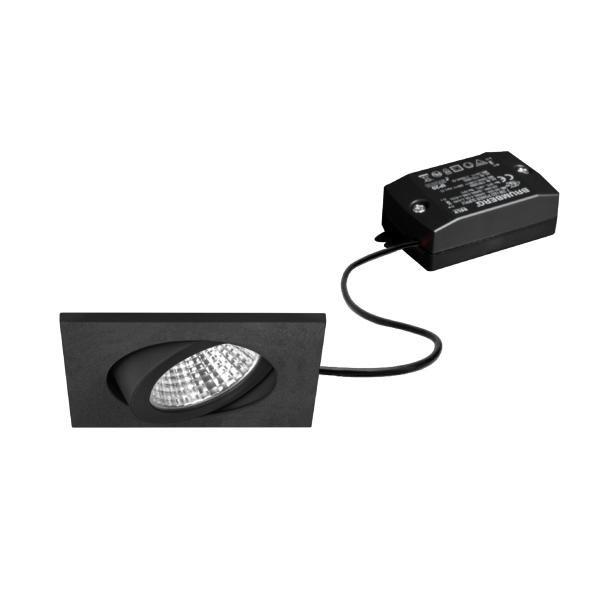 38365183, LED-Einbaustrahler 230 V AC, 50 Hz, 6 W, 38°, 3.000 K, quadratisch, schwenkbar,