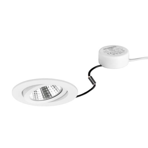 40363173, LED-Einbaustrahler 230 V AC, 50 Hz, 6 W, 38°, 3.000 K, rund, schwenkbar, weiss