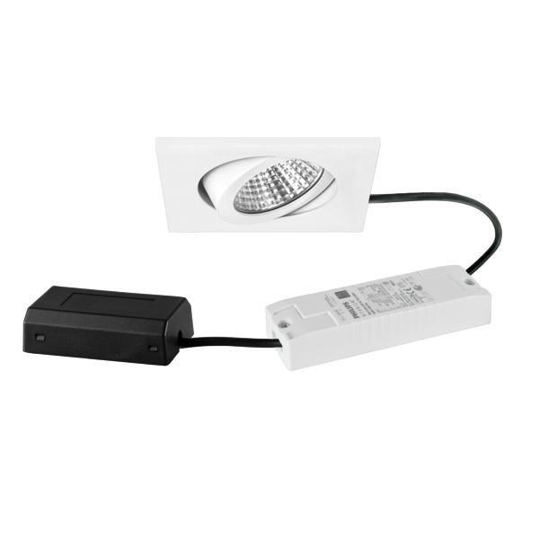 41465173, LED-Einbaustrahler 230 V AC, 50 Hz, 6 W, 38°, 3.000 K, quadratisch, schwenkbar,